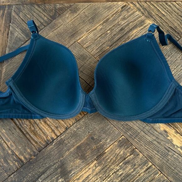 Natori 136059 Sheer Jacquard Full Fit Contour Underwire Deep Teal Bra – 32DD - Picture 6 of 9